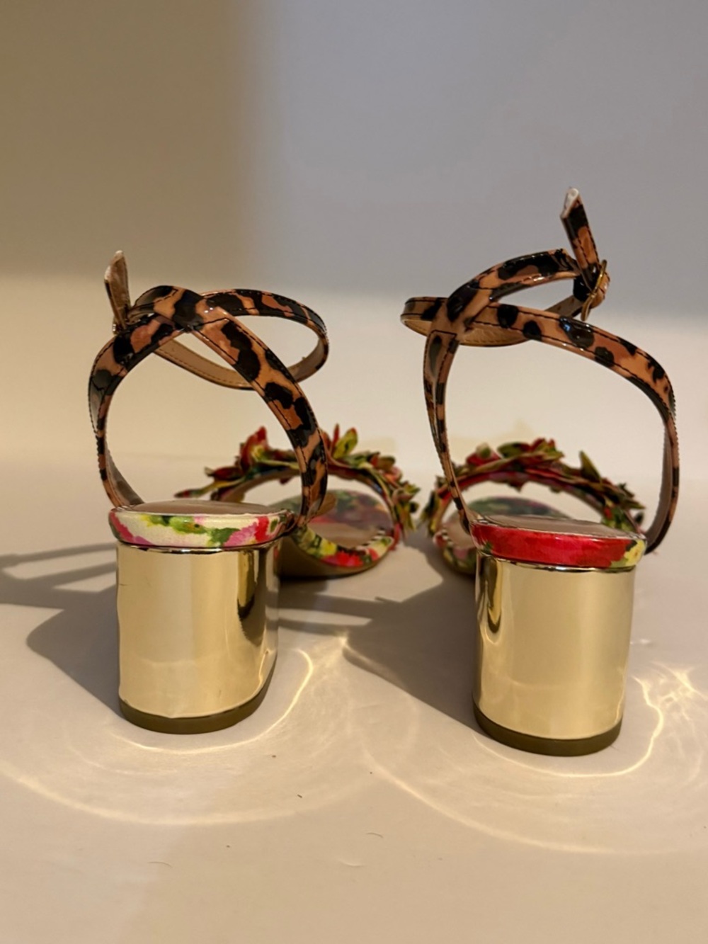 Betsey Johnson Floral Embellished Ankle-Strap Block Heel Sandals - Multicolor - Picture 3 of 10